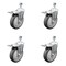 Service Caster 5 Inch SS Thermoplastic Rubber 1/2 Inch Threaded Stem Caster Set Total Lock Brake SCC-SSTSTTL20S514-TPRB-M1215-4 - alternate 1